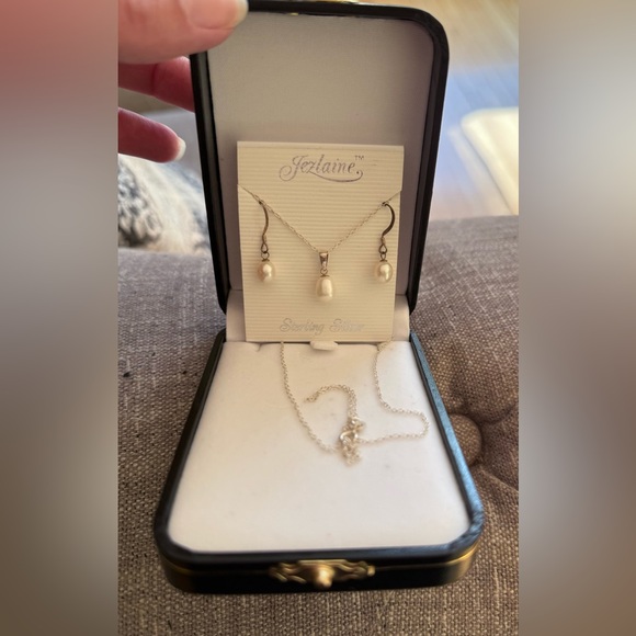 Jezlaine Pearl & Sterling Silver Necklace & Earring Set - Picture 2 of 4
